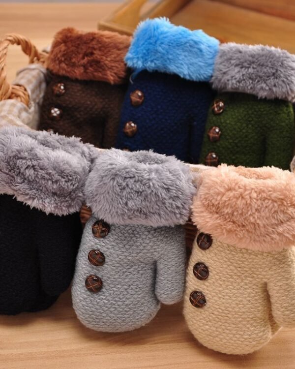 Plush Winter Mittens for Kids