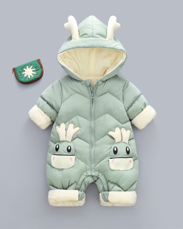 Alternative view of Baby Winter Snowsuit Plus Velvet Thick Baby Boys Jumpsuit 0-3 Years Newborn Romper Girl Clothes Overalls Toddler Coat