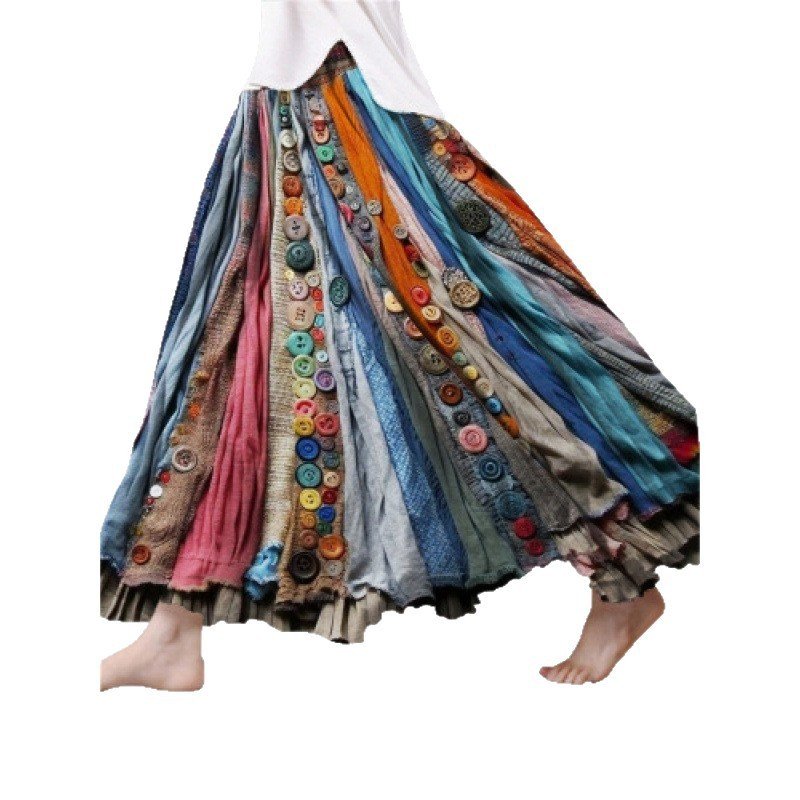 Bohemian Floral Midi Skirt - Image 4