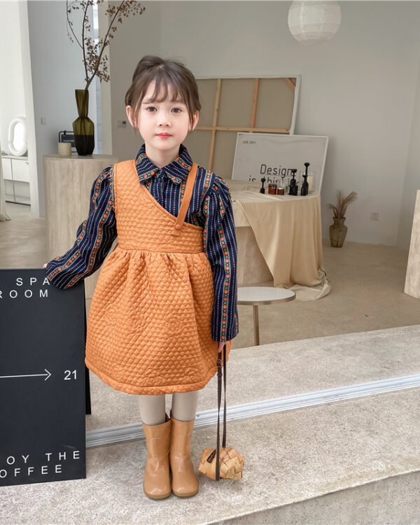 Alternative view of Girls Fleece Leyered Shirt Dress Set