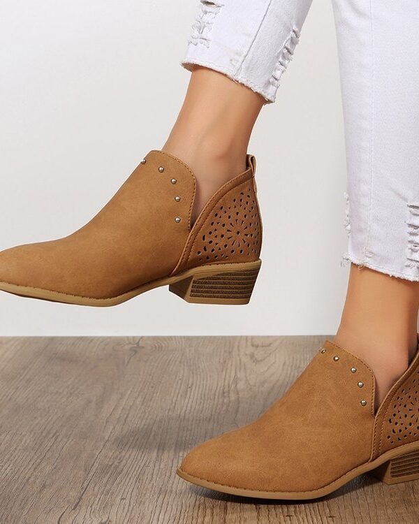 Alternative view of Suede Cutwork Ankle Boots