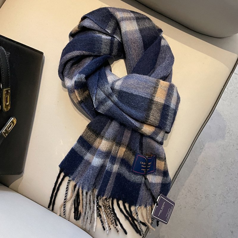 Checked Wool Scarf - Winter Essential - Image 9