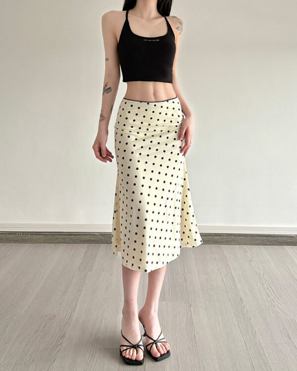 Polka-Dot Midi Skirt