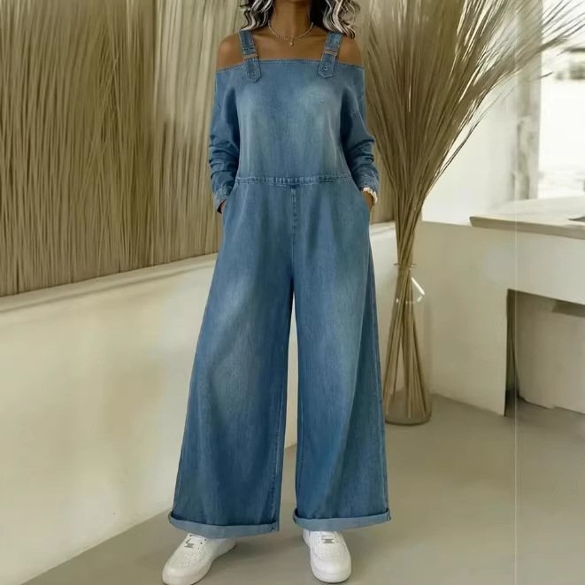 Relaxed Denim Utility Jumpsuit