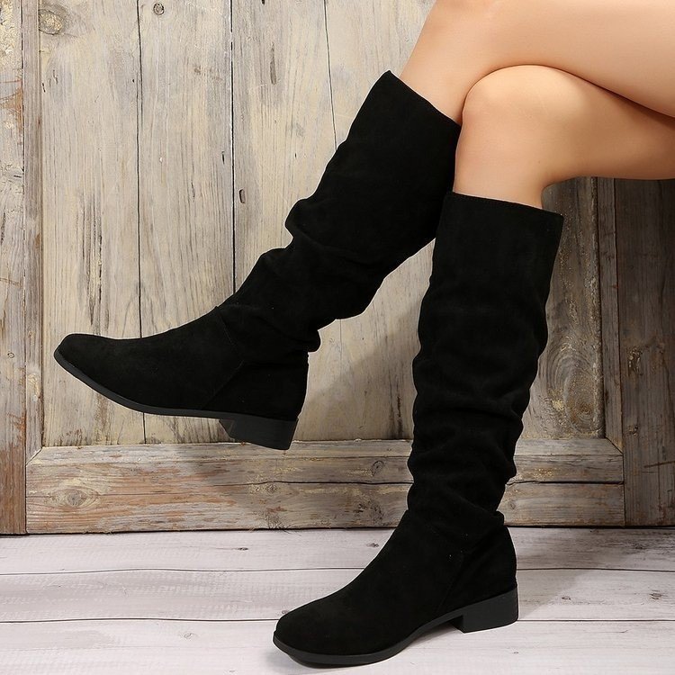 Suede Chunky Heel Mid Boots - Image 3