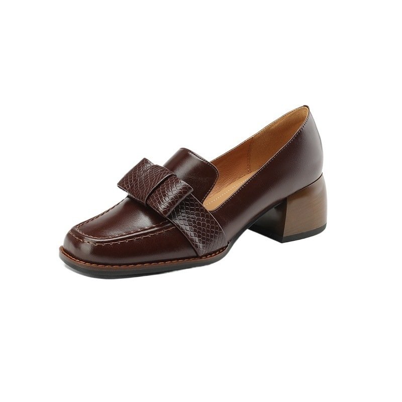 Classic Leather Block-Hell Loafers - Image 4