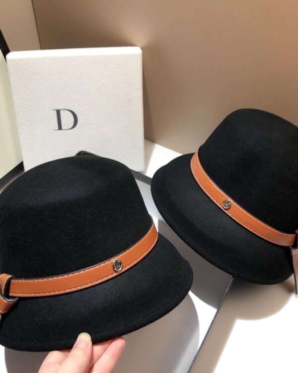 Alternative view of Asymmetric Wool Hat With Leather Tie Detail