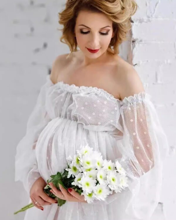Alternative view of Photoshoot Sheer Mesh Maternity Gown