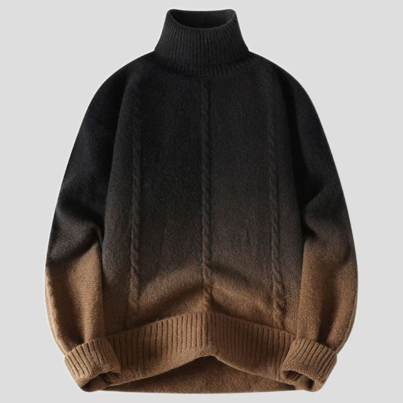 High-Neck Gradient Knit Sweater