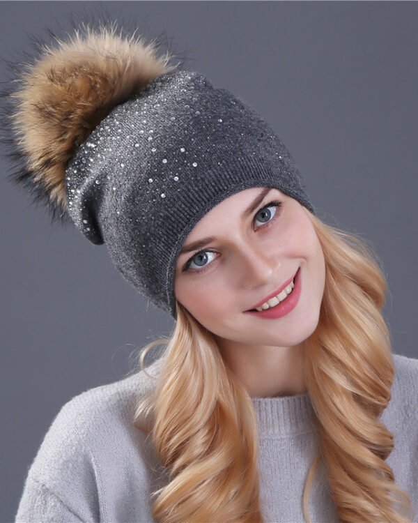 Alternative view of Pullover Fox Fur Ball Hat