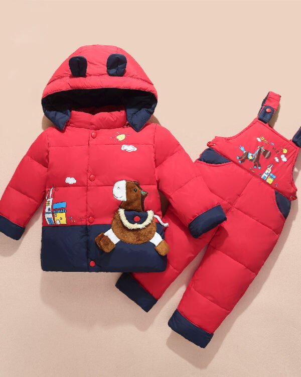 Kids Padded Winter Jacket & Dungaree Set