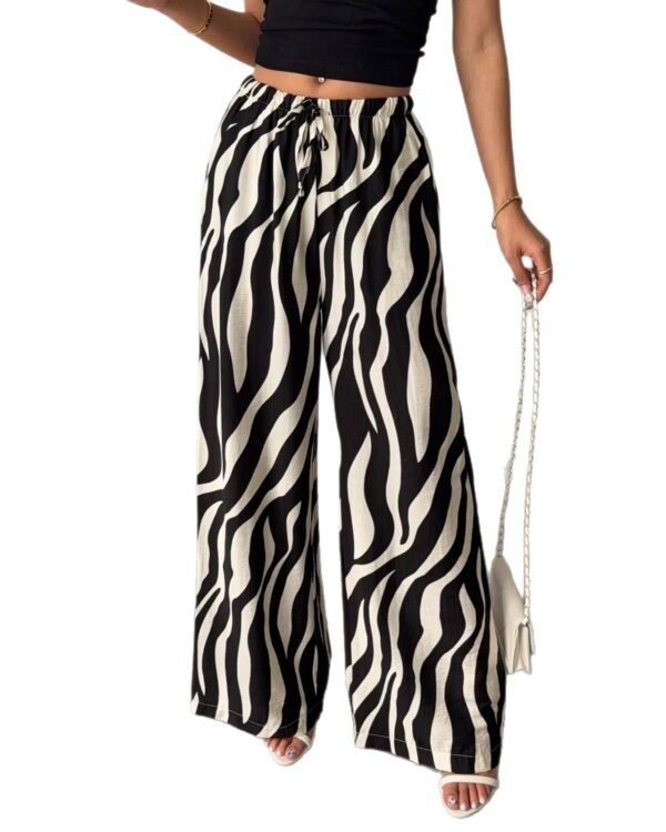 Alternative view of Zebra Wide Leg Street Pants.