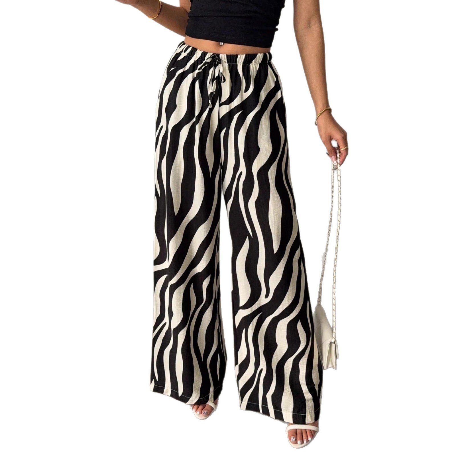 Zebra Wide Leg Street Pants. - Image 2