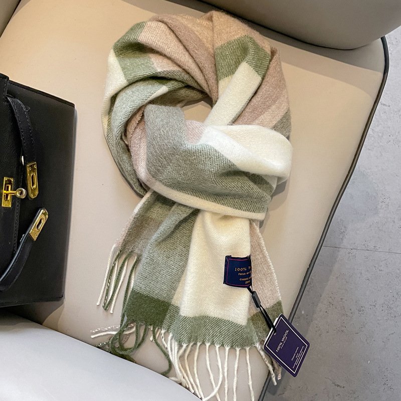 Checked Wool Scarf - Winter Essential - Image 7