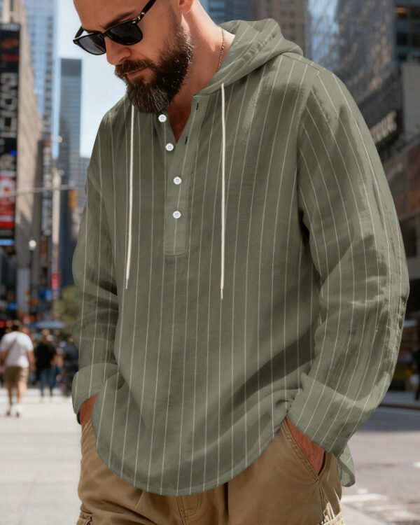 Alternative view of Linen Hooded Relaxed Shirt