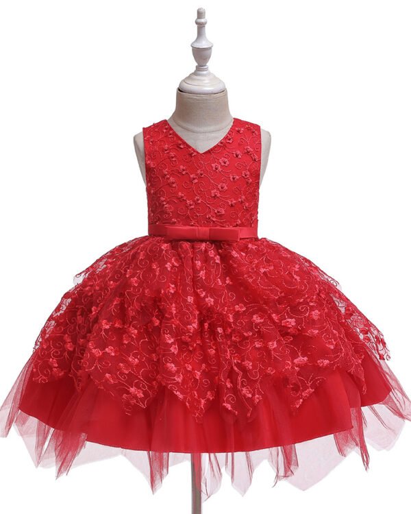 Alternative view of Girls Floral Tulle Birthday Dress
