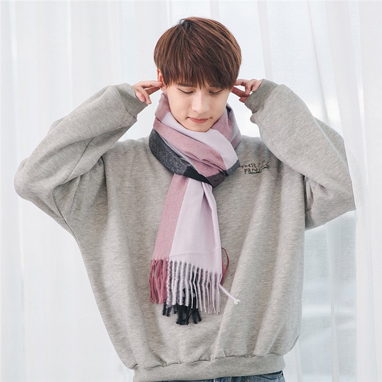 Warm Tassel Plaid Bristle Scarf - Image 4