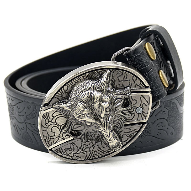 Black Wolf Head Dark Edition Belt