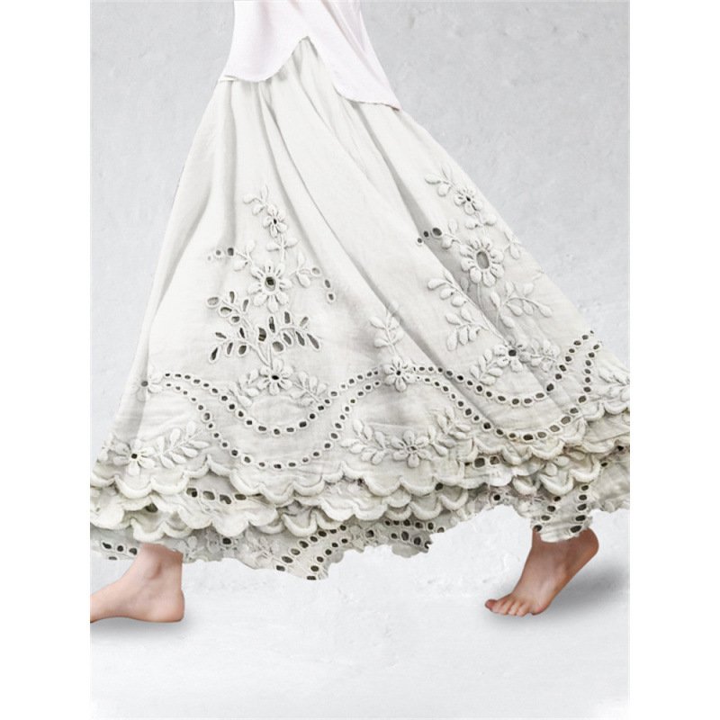 Bohemian Floral Midi Skirt - Image 5