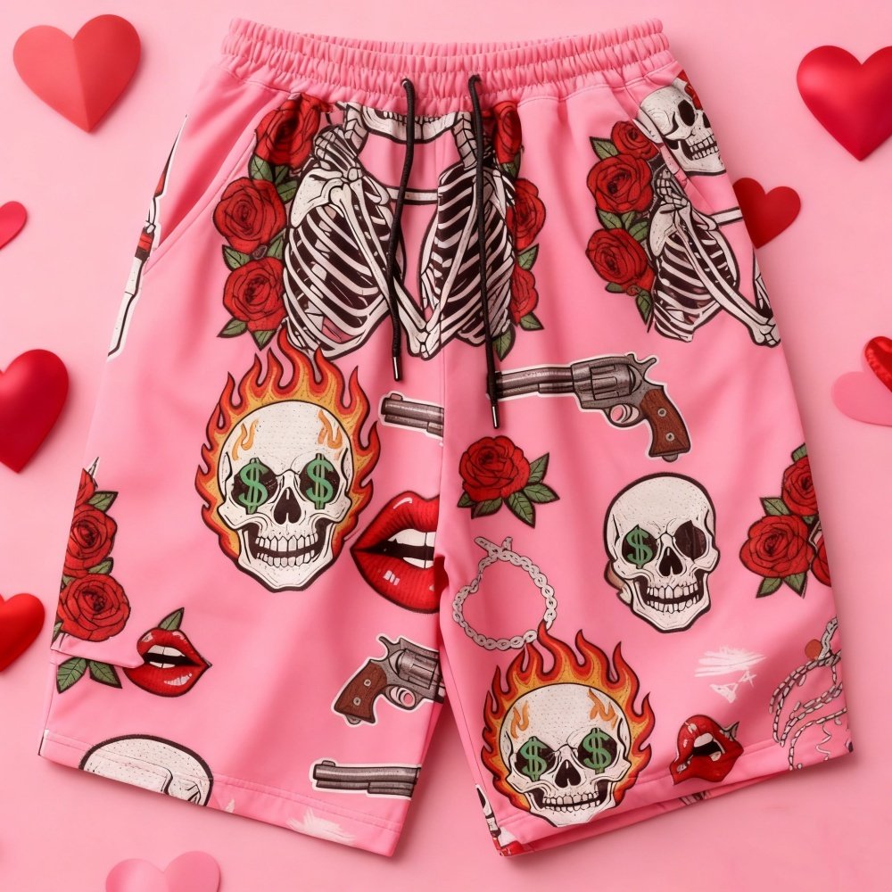 Graphic Print Street Shorts - Image 3