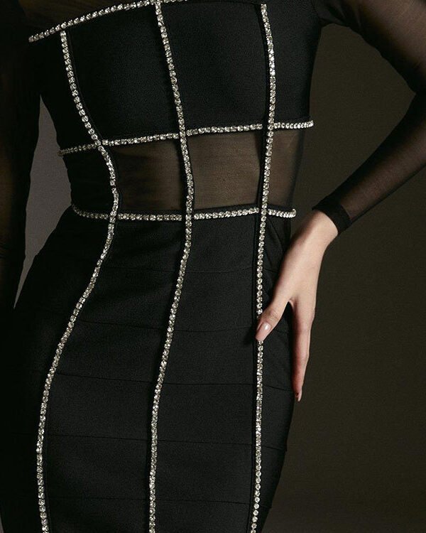Alternative view of Mesh Chain Cut-Out Mini Dress