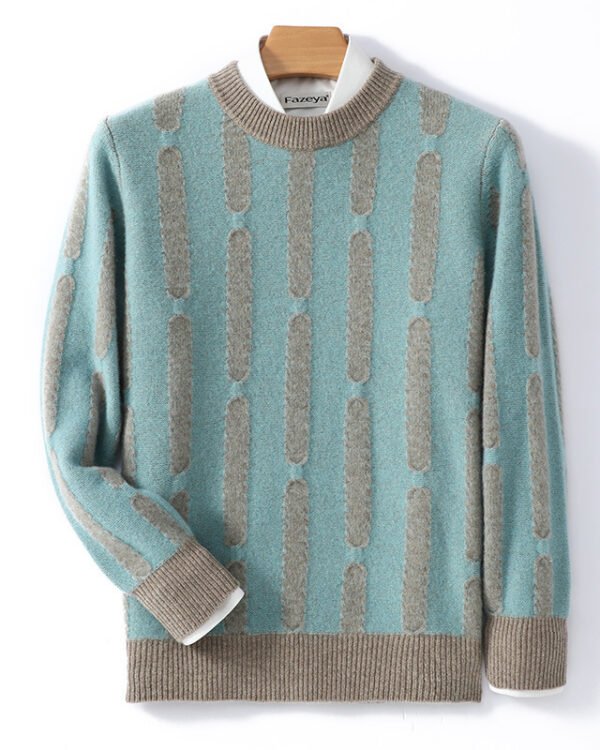 Azure Textured Half-Turtleneck Knit-Structured Winter Fit