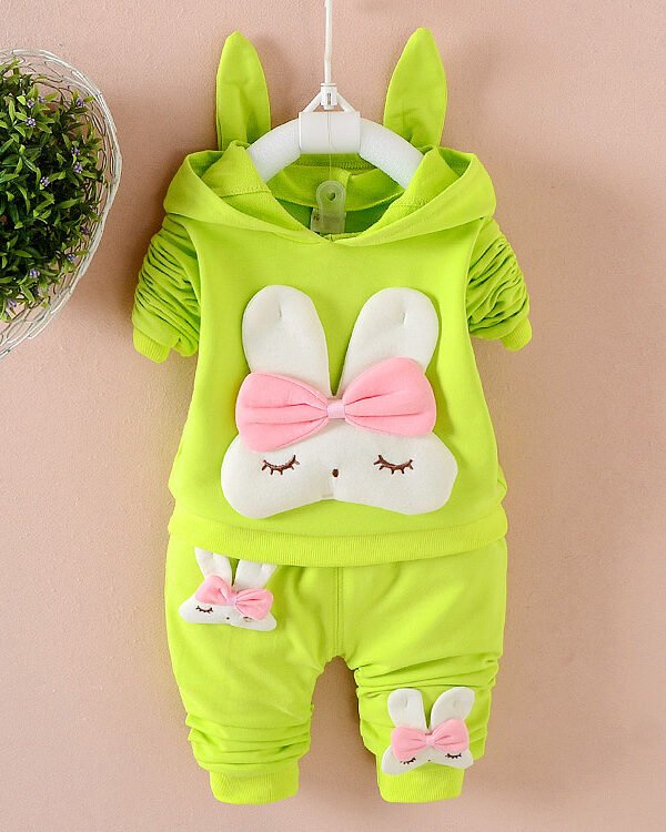 Alternative view of Bunny Hood Co-0rd Lounge Set - Pink Cotton Duo