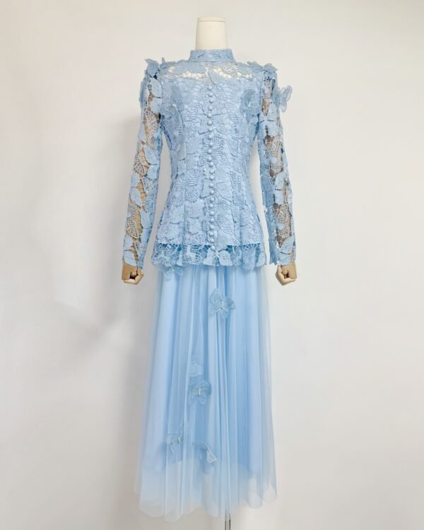 Alternative view of Lace Jacquard Top & Mesh Skirt Set