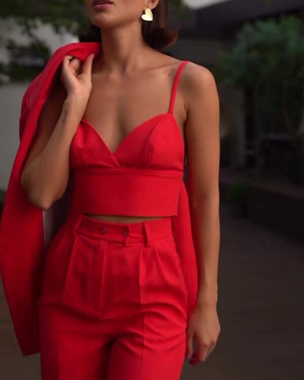 Alternative view of Scarlet Power Suit Set - Blazer, Camisole & High Waist Trousers