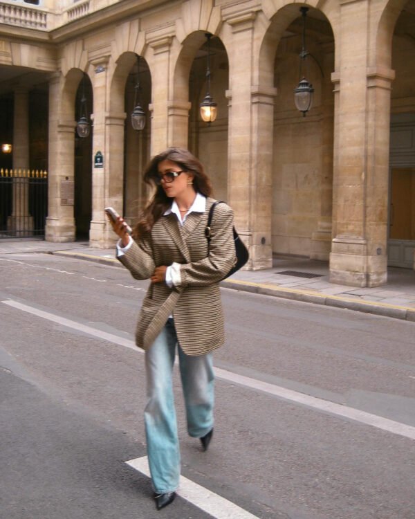 Alternative view of Classic Plaid Tailored Blazer - Refined Street