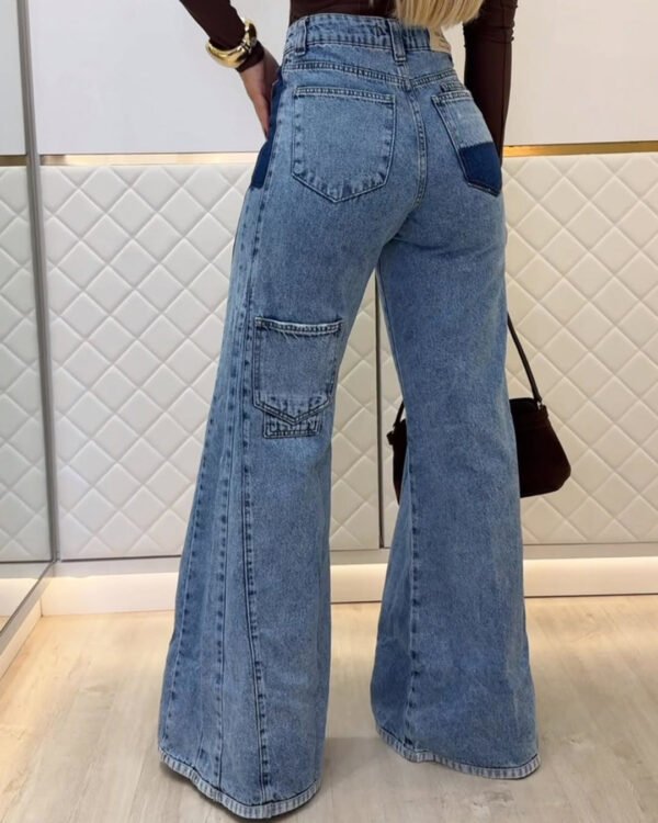 Light Blue High-Waist Flared Jeans- Retro Flow