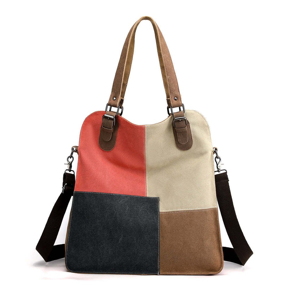Patchwork Canvas Crossbody Tote - Image 3