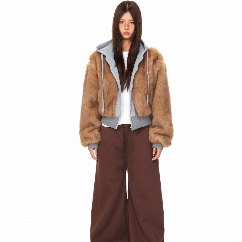 Hooded Faux Fur Street Jacket - Image 5