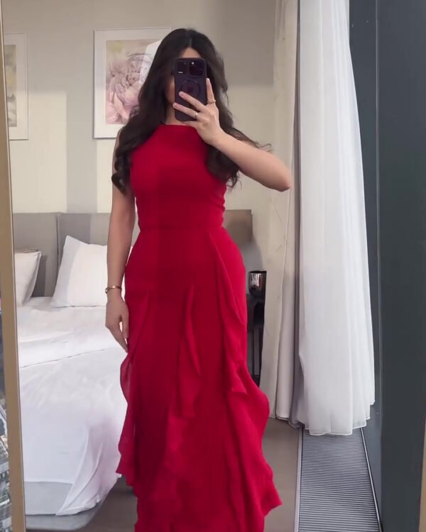 Alternative view of Scarlet Cascade Ruffle Maxi Dress