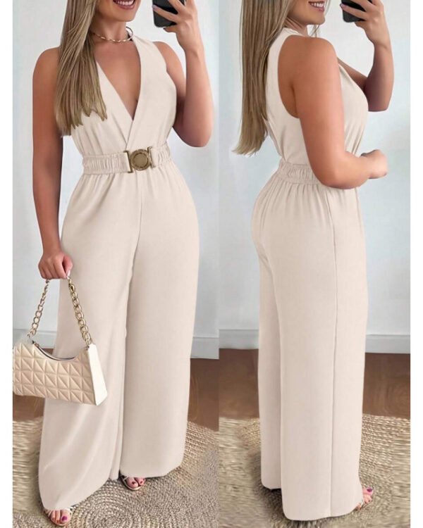 Alternative view of Buckle-Waist Wide-Leg Jumpsuit
