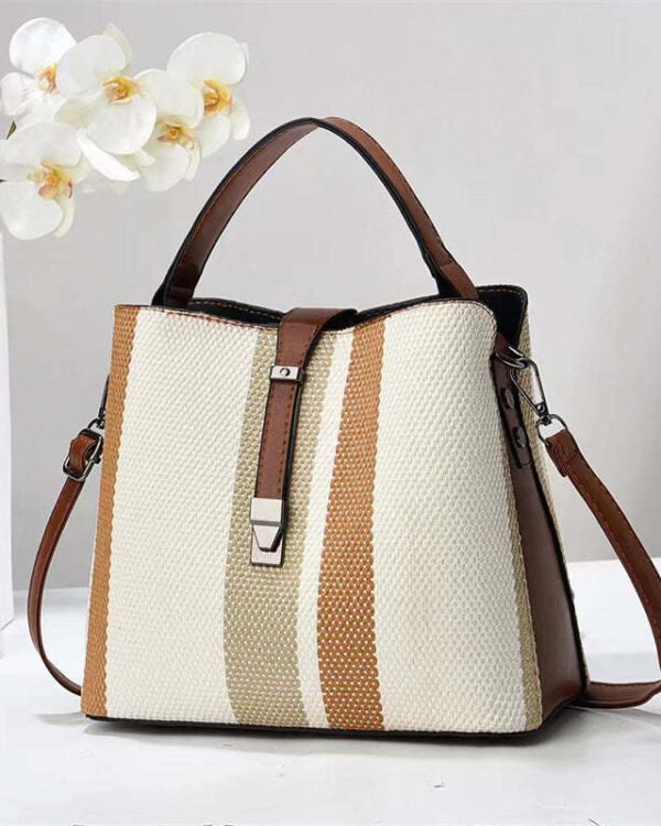 Alternative view of Striped Canvas Crossbody Tote