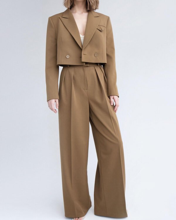 Tailored Cropped Blazer & Wide - Leg Set