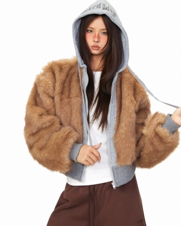 Hooded Faux Fur Street Jacket