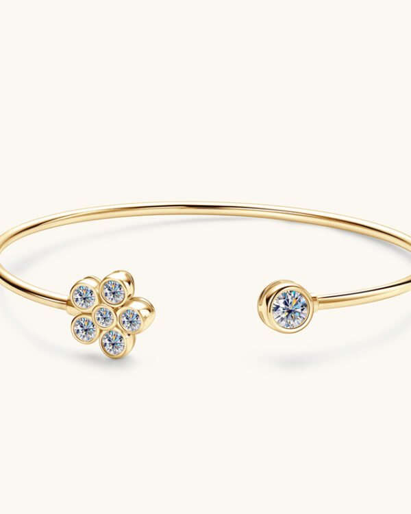 Minimal Floral Crystal Cuff