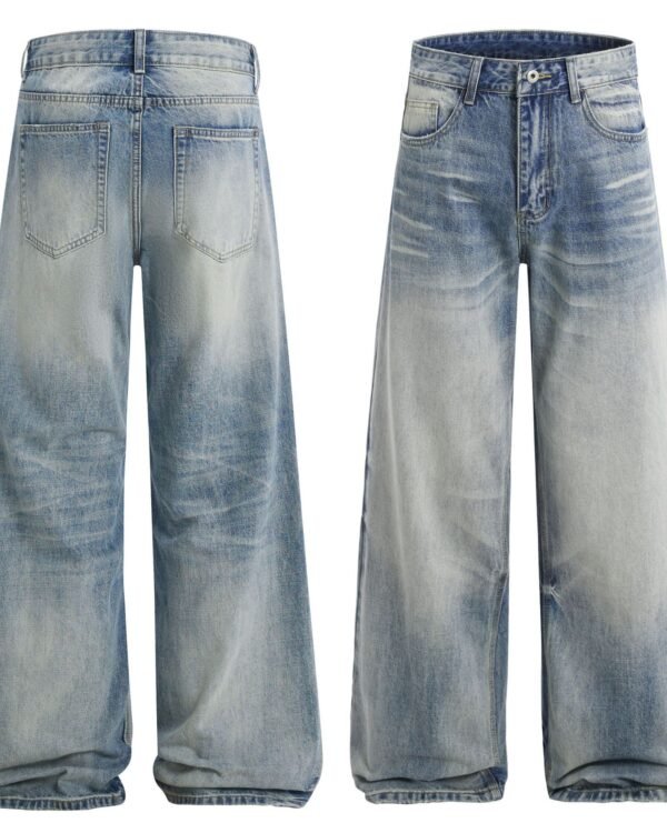 Alternative view of Distressed Wide-Leg Denim Pants