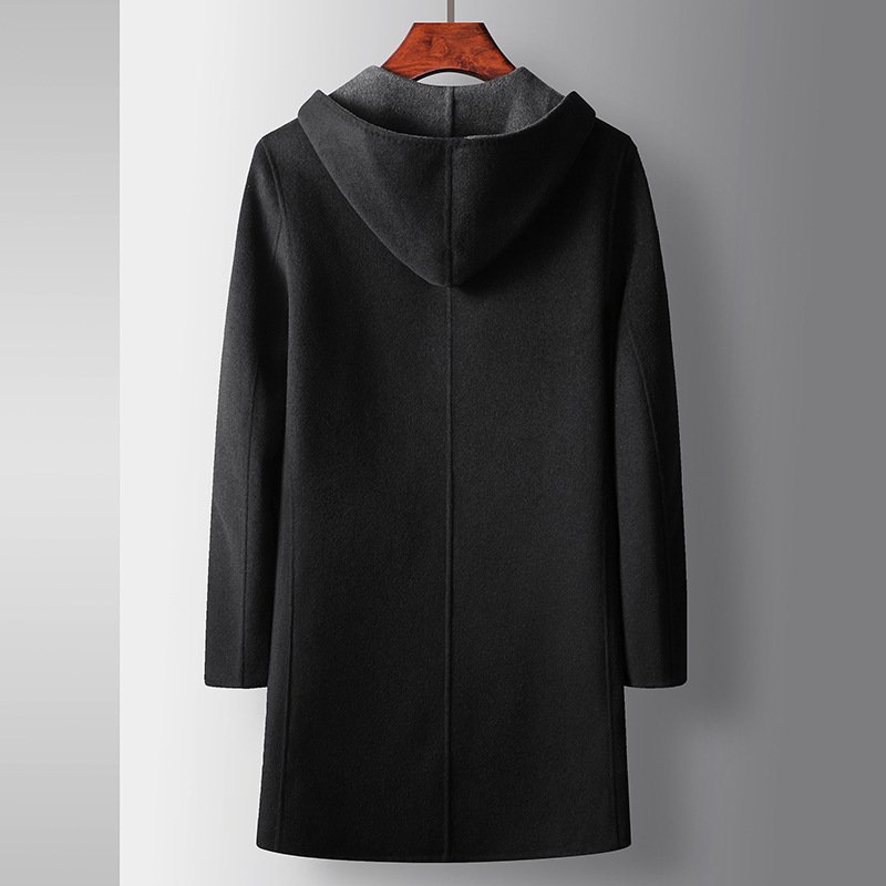 Reversible Hooded Wool Coat - Image 3