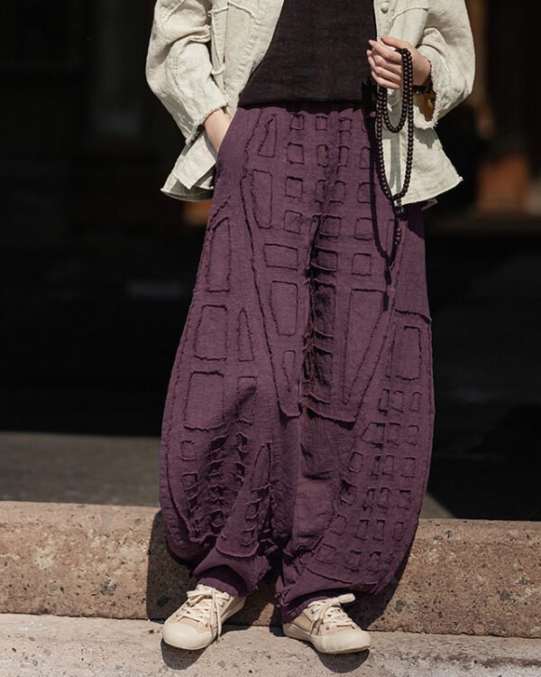Alternative view of Raw-Edge Linen Wide Pants