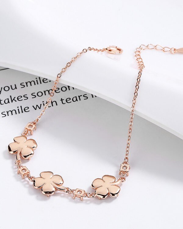 Alternative view of Rose Gold Opal Floral Bracelet