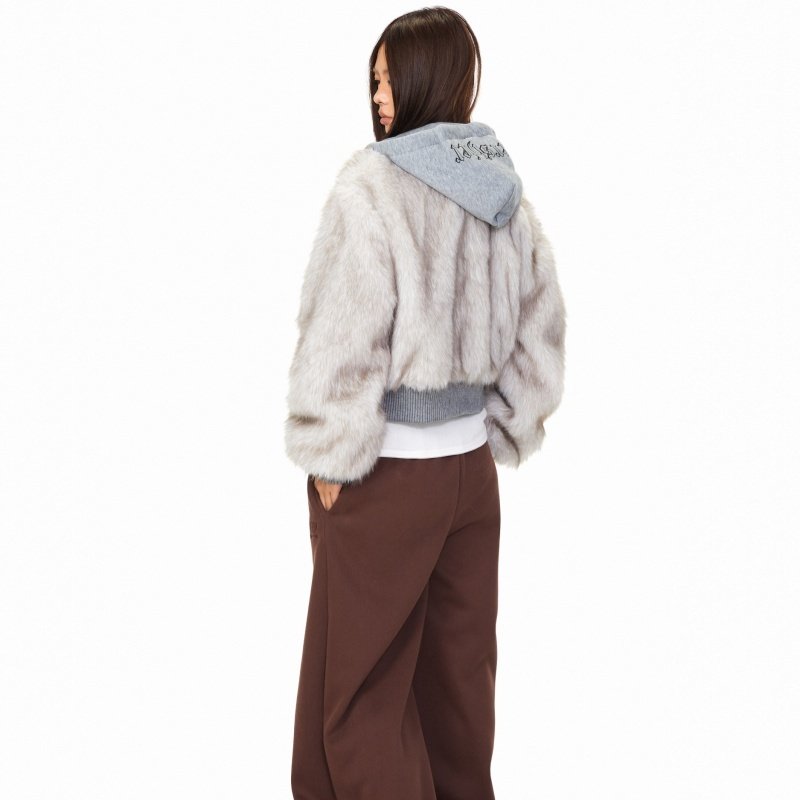 Hooded Faux Fur Street Jacket - Image 4