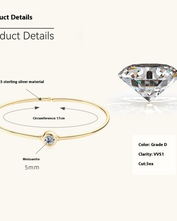 Alternative view of Minimal Floral Crystal Cuff