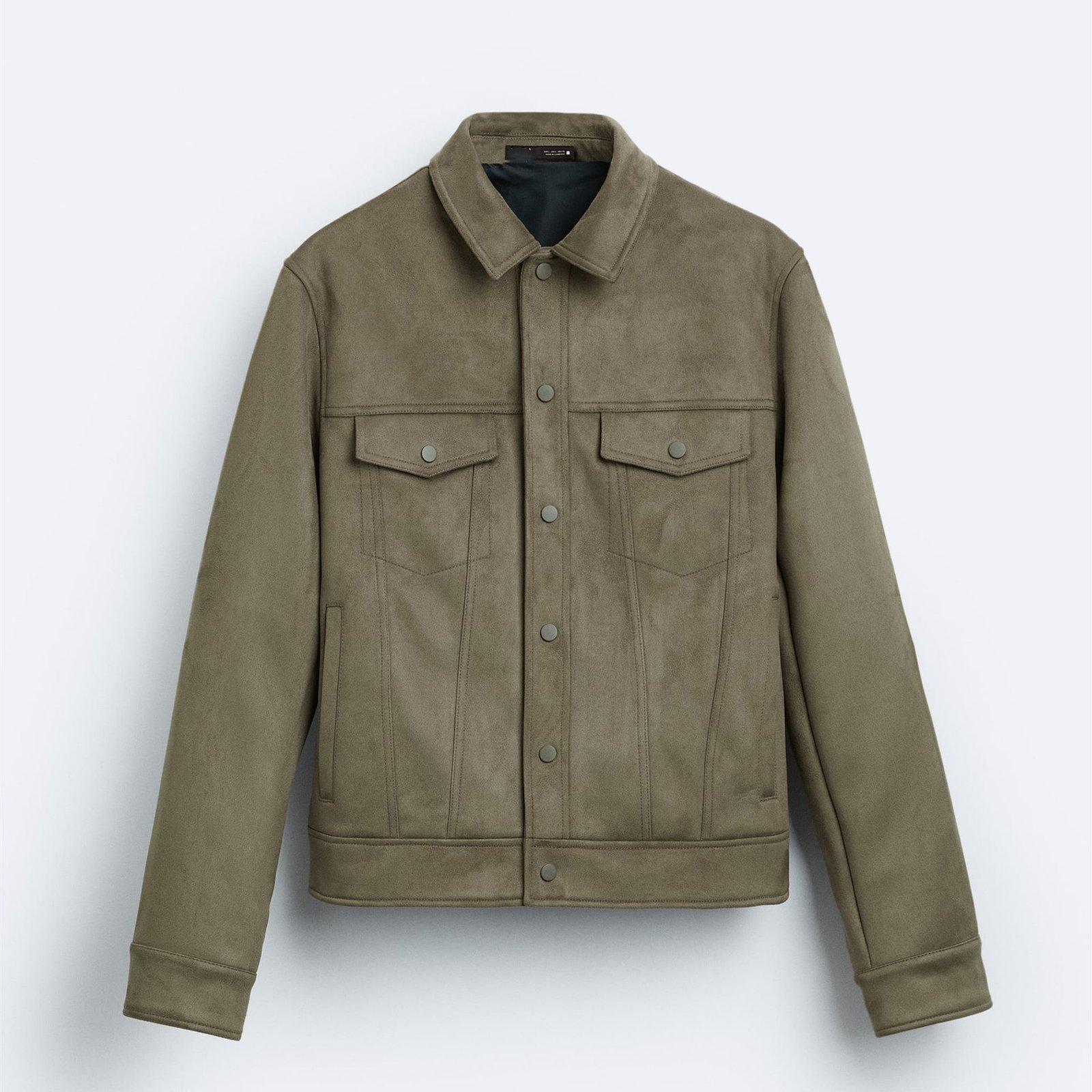 Suede-Effect Lapel Jacket-Classic Tailored Fit - Image 4