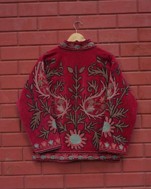 Suzani floral embroidered velvet festive jacket