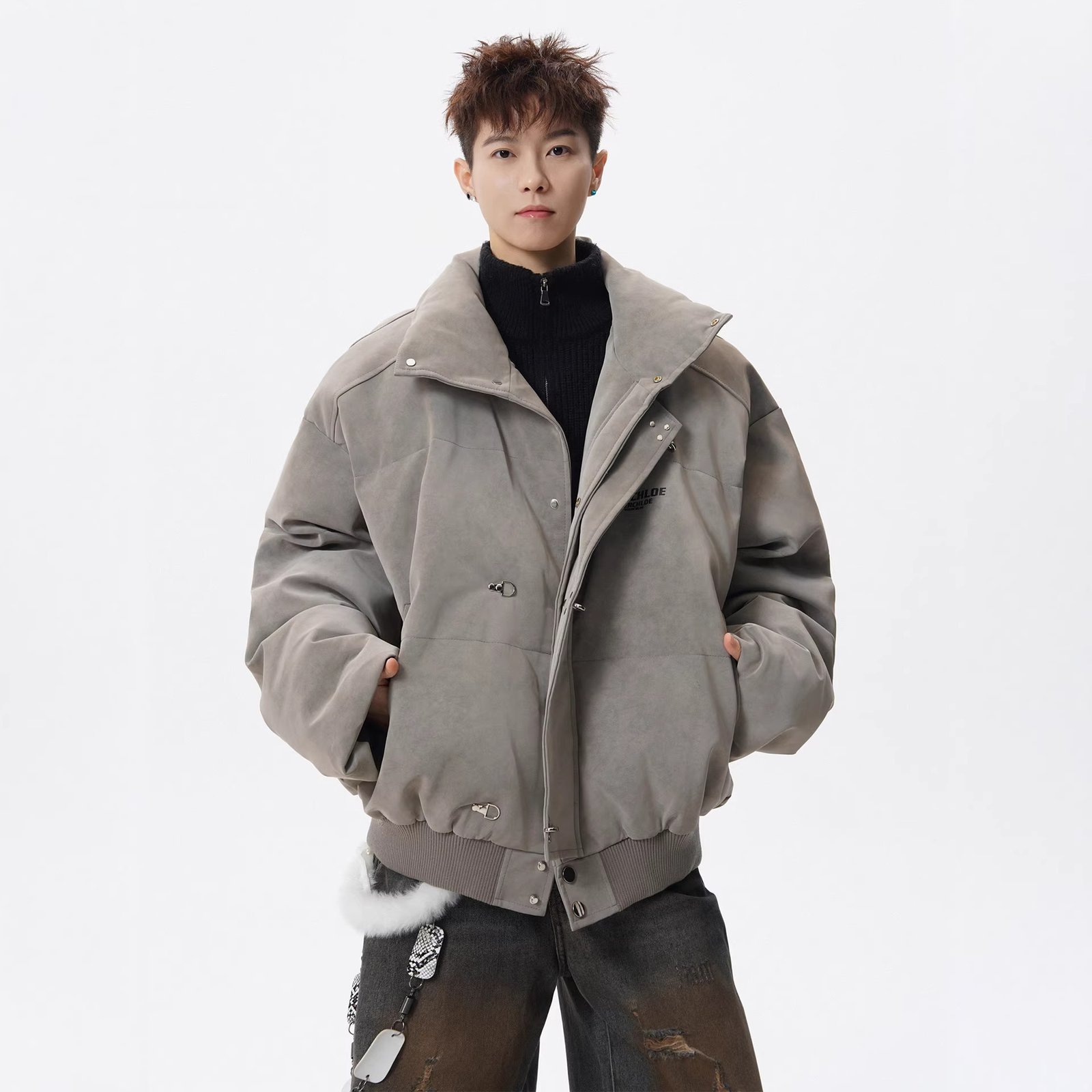 Oversized Stand-Collar Puffer Jacket