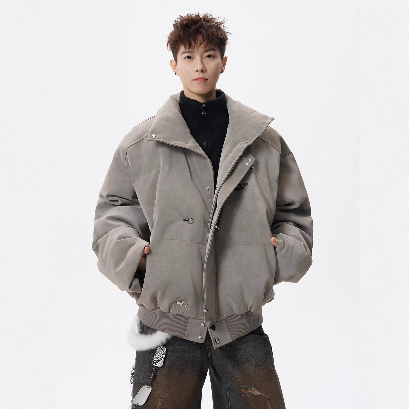 Oversized Stand-Collar Puffer Jacket - Image 6