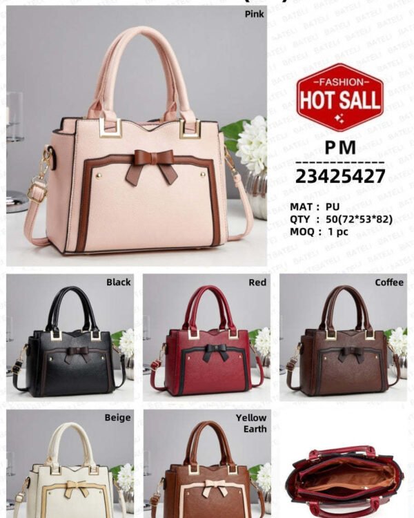 Alternative view of Structured Bow-Detail Tote